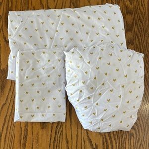 Twin Pillowfort (Target) Gold Heart Sheet Set
